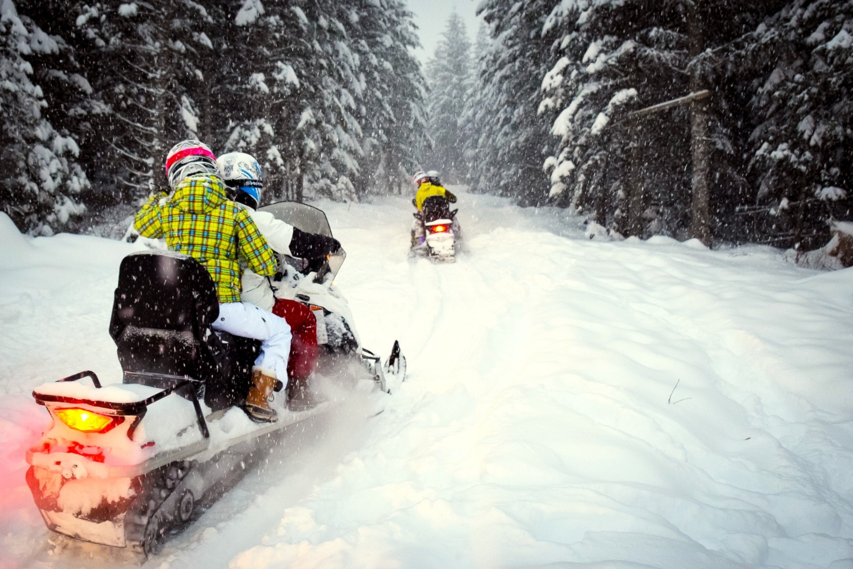 Quebec winter sfeer sneeuwscooter